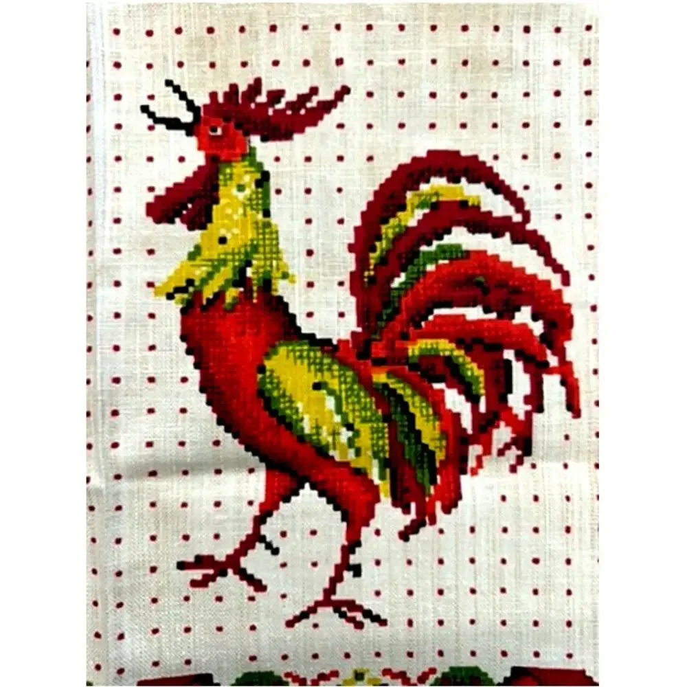 Parisian Prints, Vintage Rooster Dish Towel 28 x 16 Has Spots,‎ FINAL SALE!!